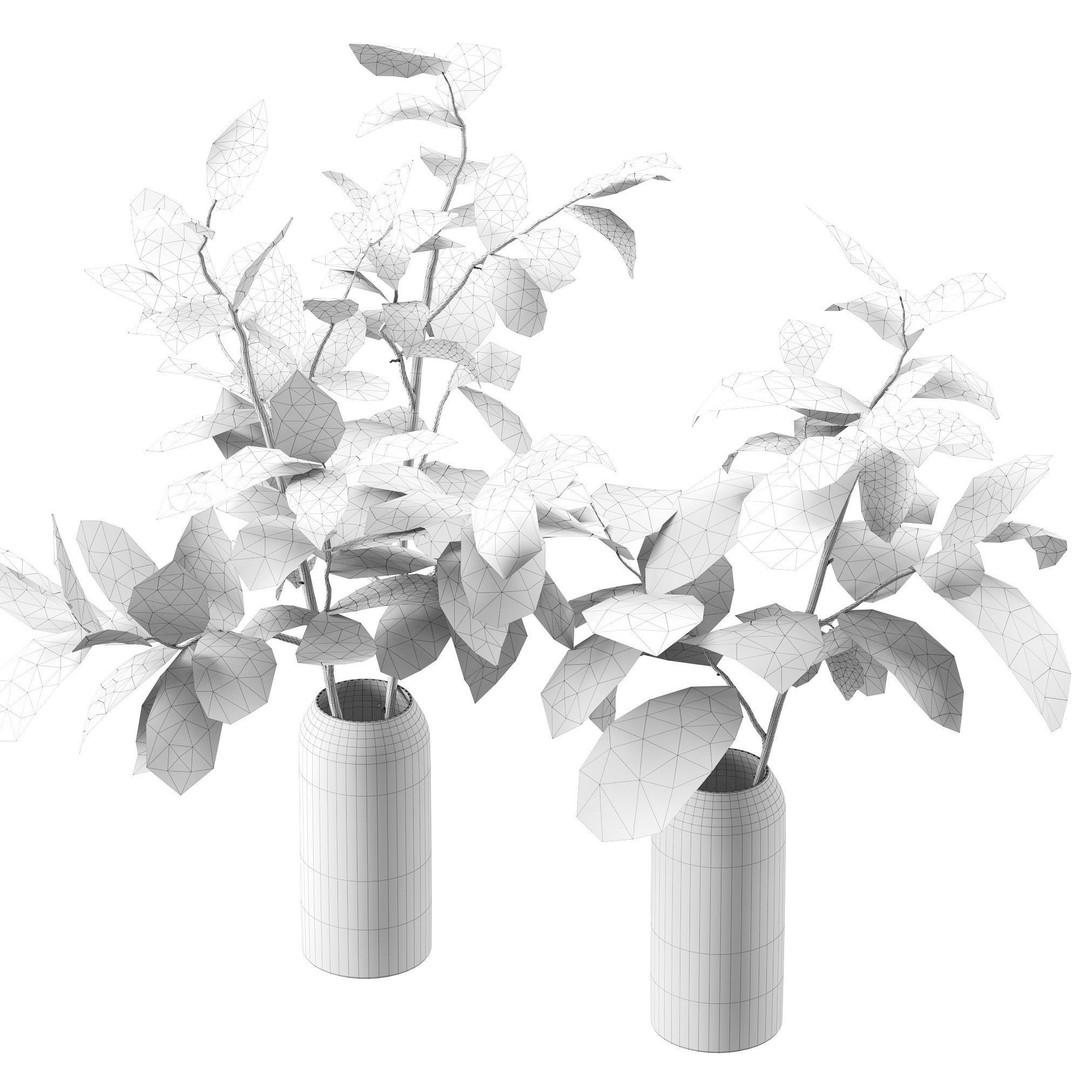 Magnolia Branch 3D Model – Decorative Plant with PBR Textures, FBX - View 8