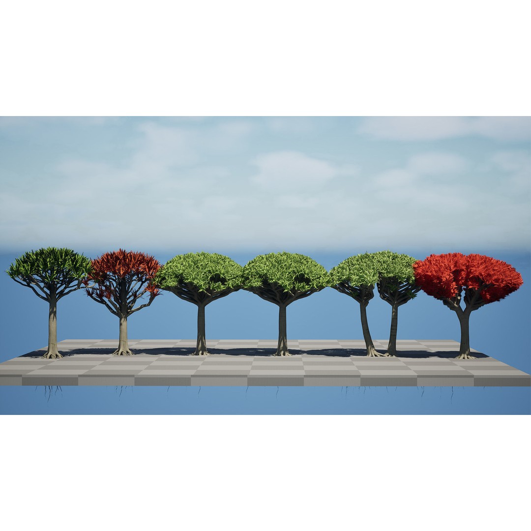 Dragon Blood Tree 3D Model – Low Poly Game Asset, PBR, FBX, Blender - View 7