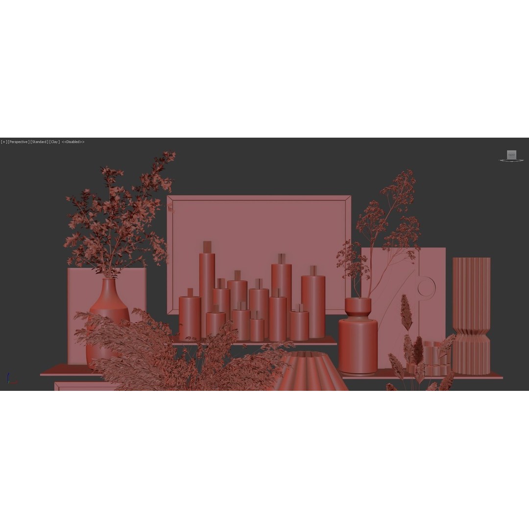 Decorative Set 132 3D Model – High Poly Architectural Decor, FBX, OBJ