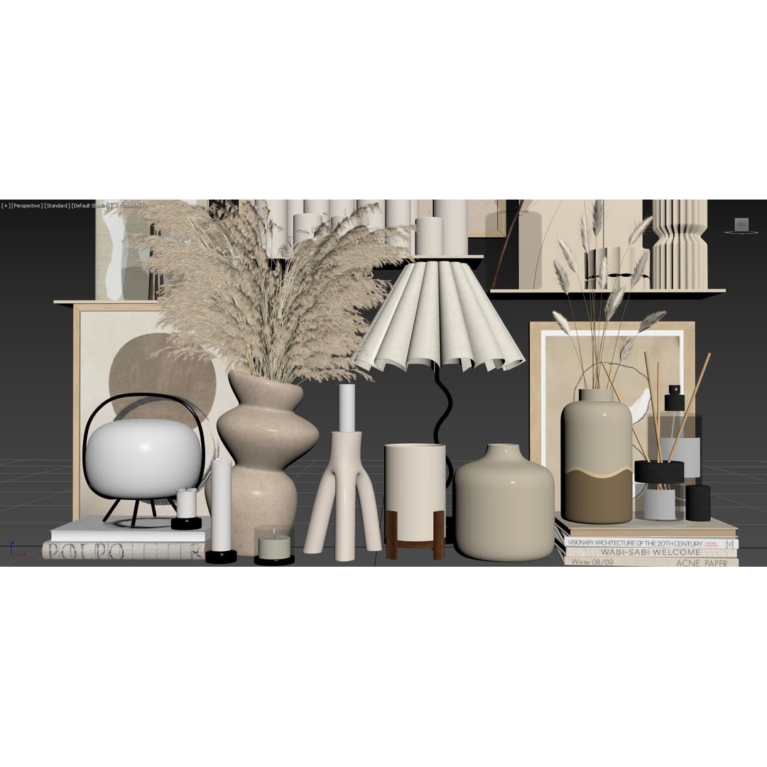 Decorative Set 132 3D Model – High Poly Architectural Decor, FBX, OBJ - View 10