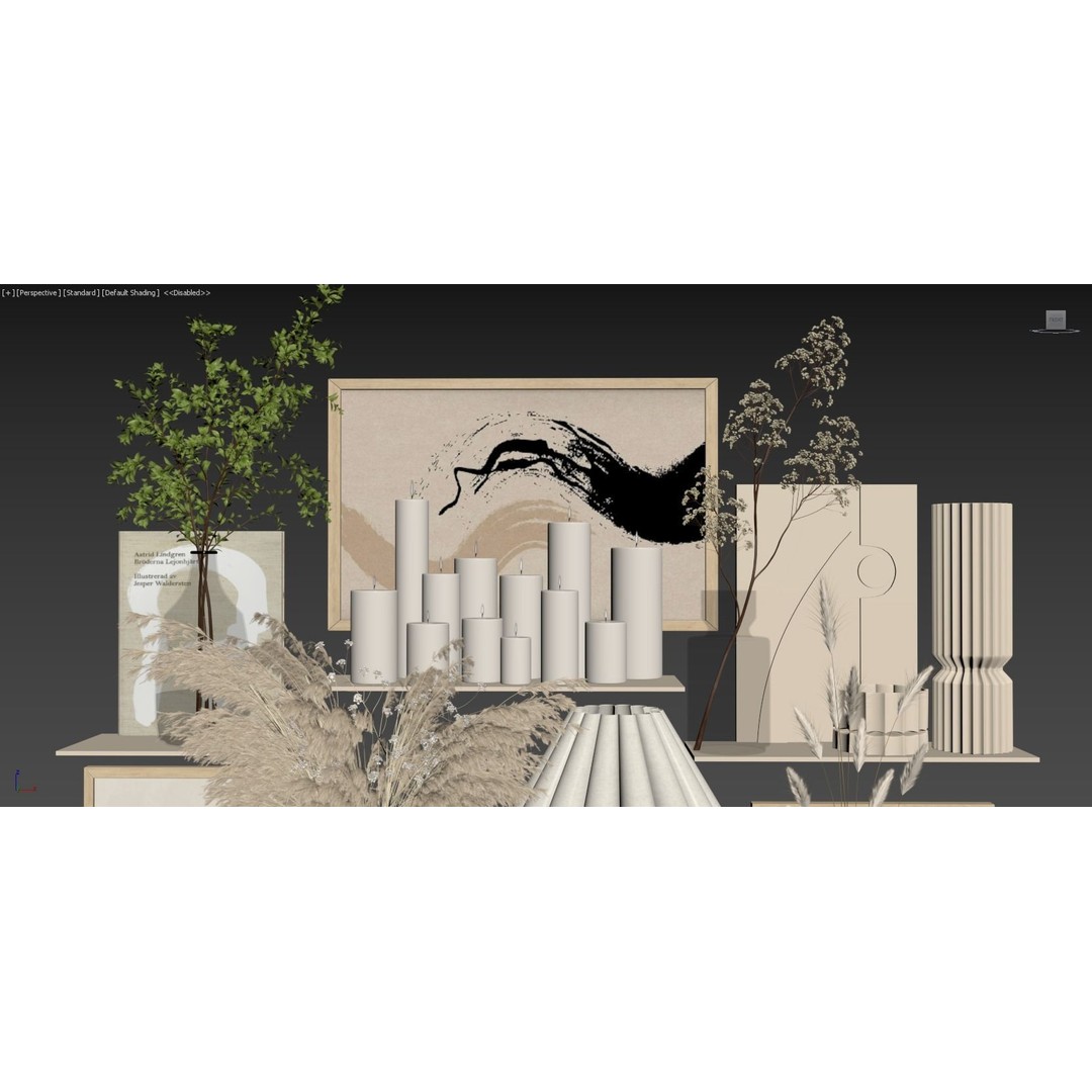 Decorative Set 132 3D Model – High Poly Architectural Decor, FBX, OBJ - View 11