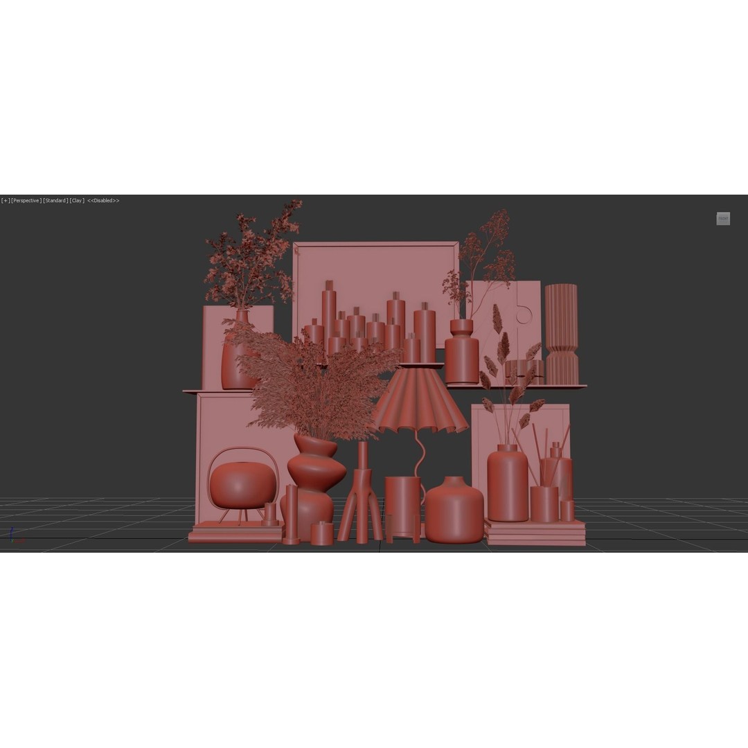 Decorative Set 132 3D Model – High Poly Architectural Decor, FBX, OBJ - View 12