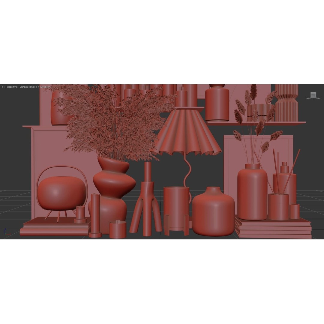 Decorative Set 132 3D Model – High Poly Architectural Decor, FBX, OBJ - View 13