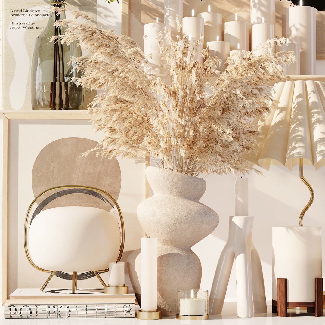Decorative Set 132 3D Model – High Poly Architectural Decor, FBX, OBJ - View 3