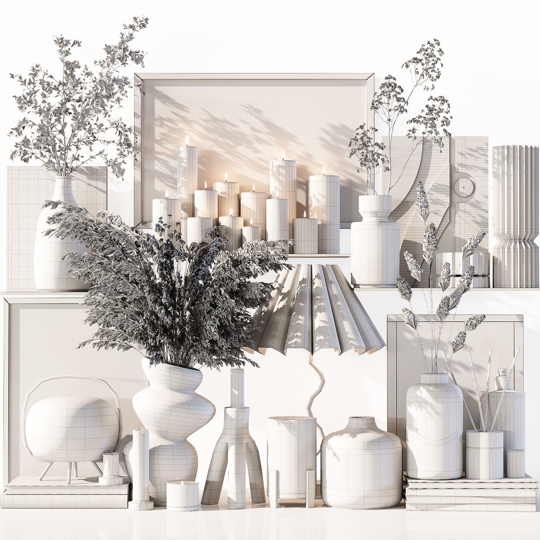 Decorative Set 132 3D Model – High Poly Architectural Decor, FBX, OBJ - View 8