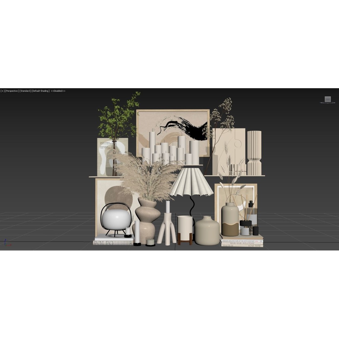 Decorative Set 132 3D Model – High Poly Architectural Decor, FBX, OBJ - View 9