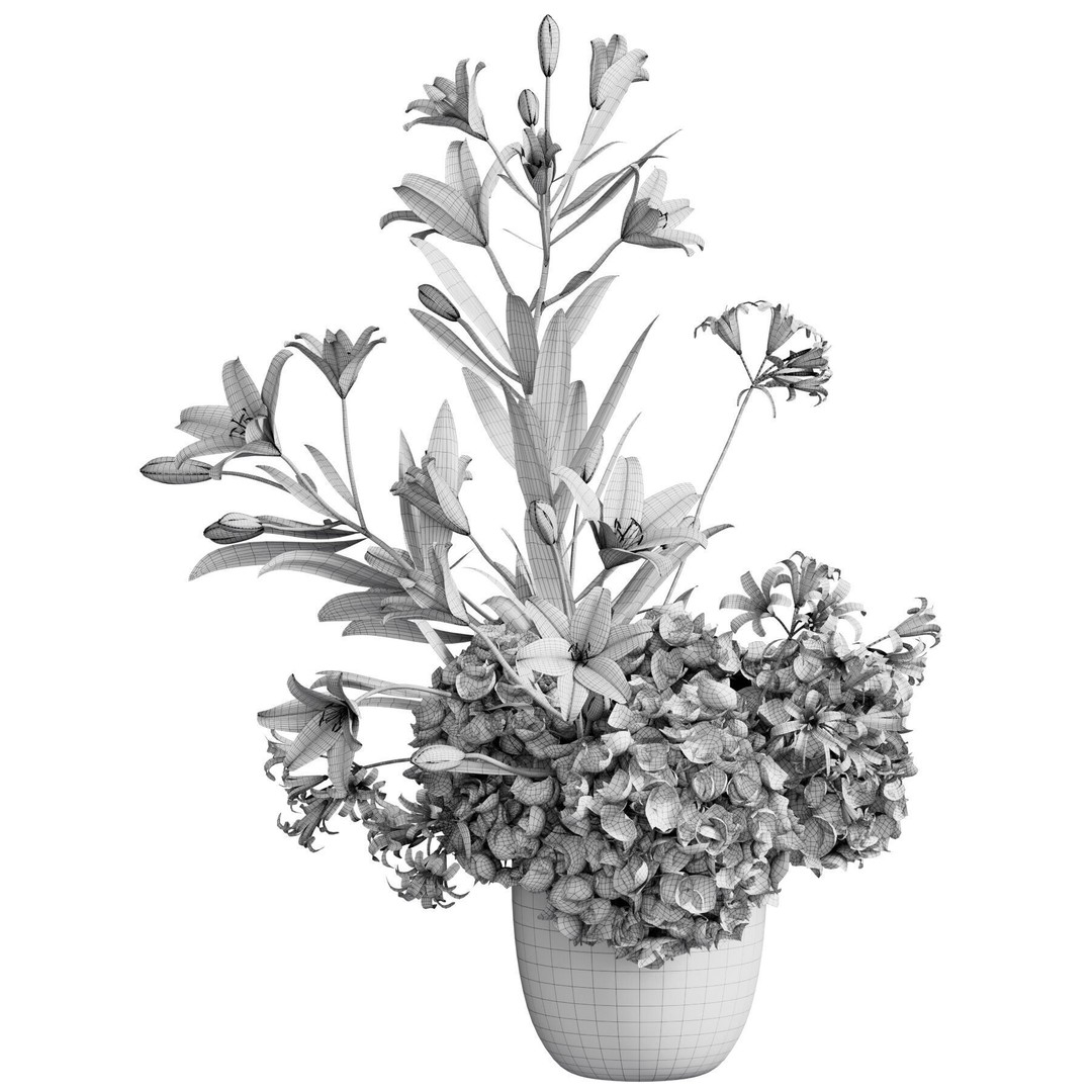 Flower In Vase 3D Model – High Poly PBR Asset, FBX, OBJ