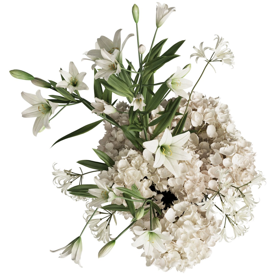 Flower In Vase 3D Model – High Poly PBR Asset, FBX, OBJ - View 5