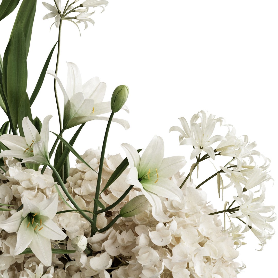 Flower In Vase 3D Model – High Poly PBR Asset, FBX, OBJ - View 6