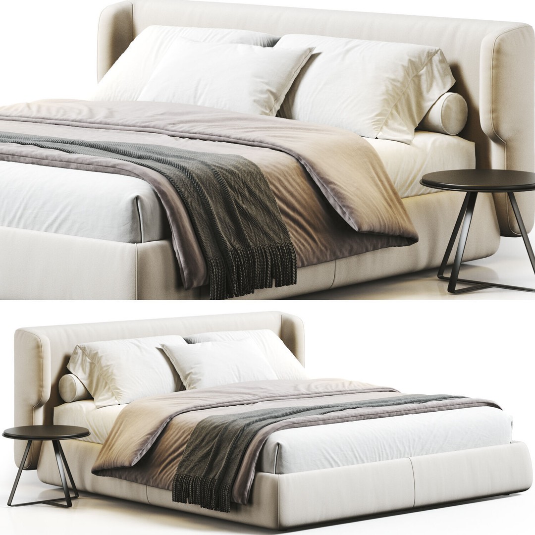 Bed Collection 3D Model – Modern Bedroom Furniture Set, FBX & OBJ - View 12