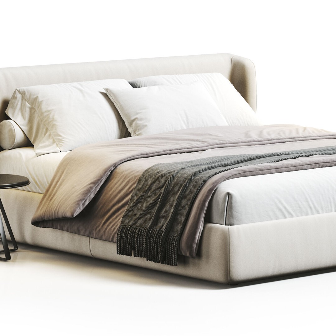 Bed Collection 3D Model – Modern Bedroom Furniture Set, FBX & OBJ - View 14