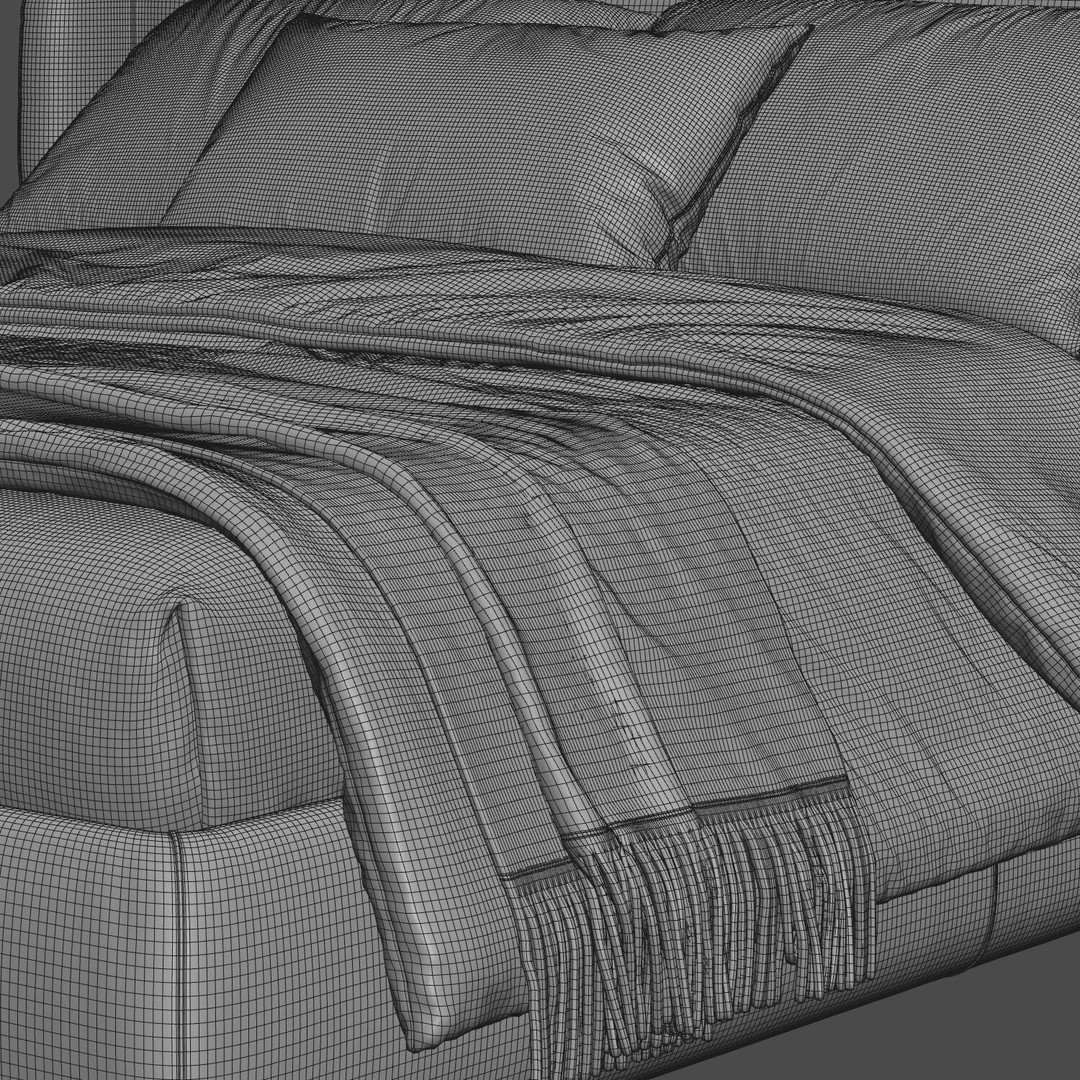 Bed Collection 3D Model – Modern Bedroom Furniture Set, FBX & OBJ - View 15