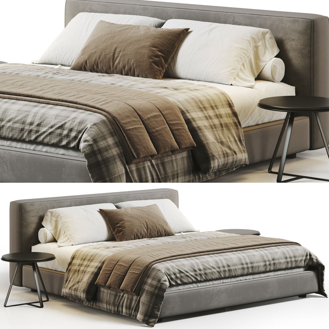 Bed Collection 3D Model – Modern Bedroom Furniture Set, FBX & OBJ - View 16