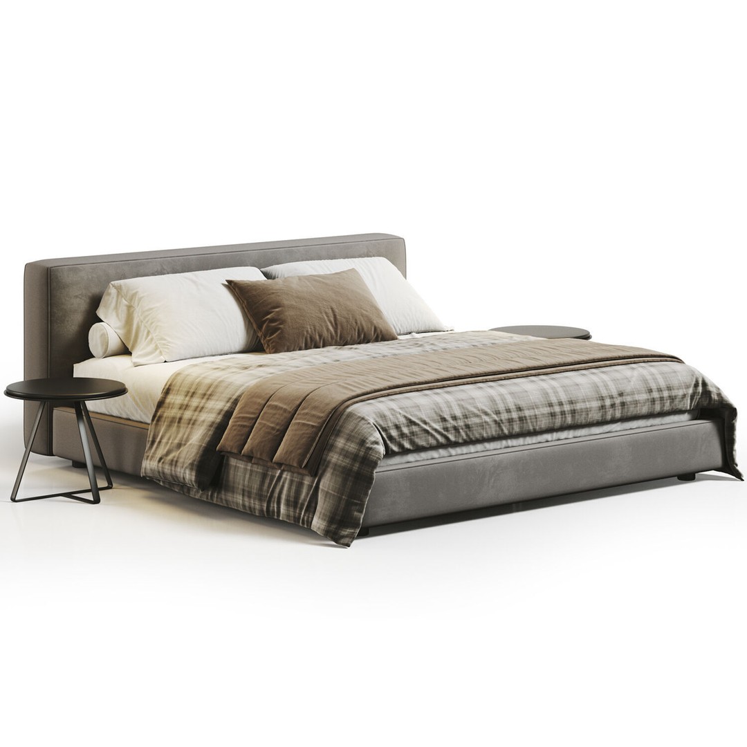 Bed Collection 3D Model – Modern Bedroom Furniture Set, FBX & OBJ - View 17
