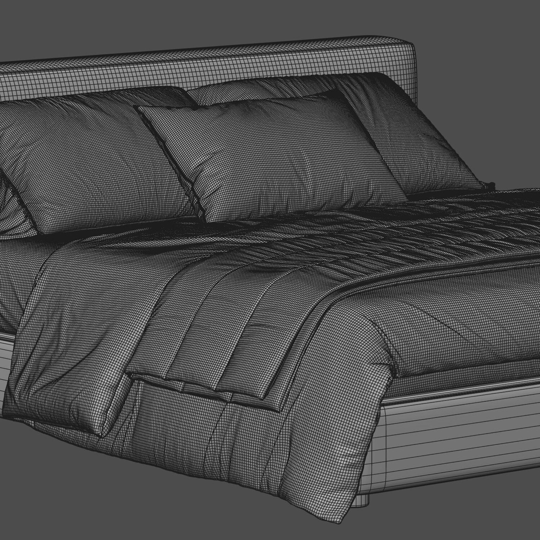 Bed Collection 3D Model – Modern Bedroom Furniture Set, FBX & OBJ - View 19