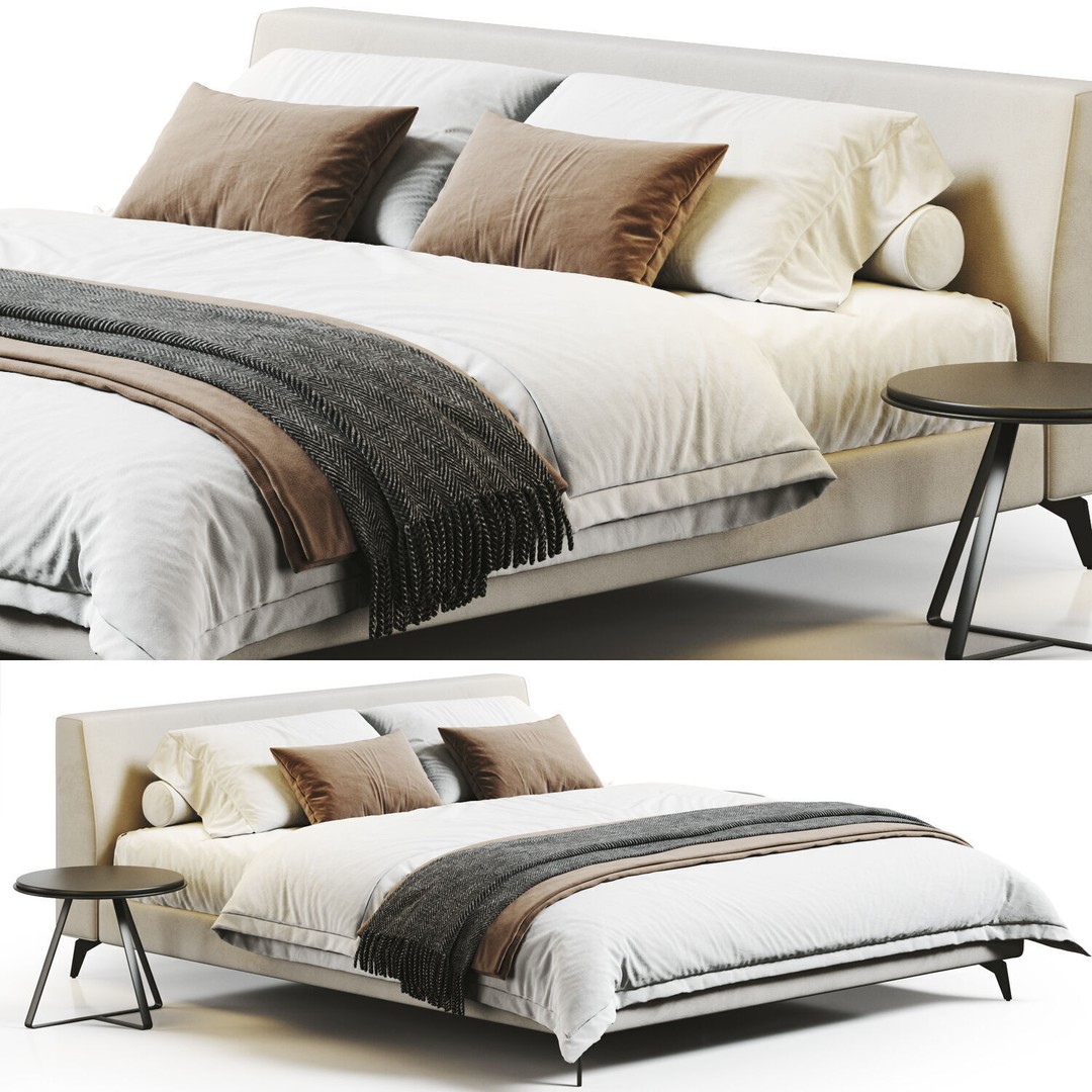 Bed Collection 3D Model – Modern Bedroom Furniture Set, FBX & OBJ - View 20