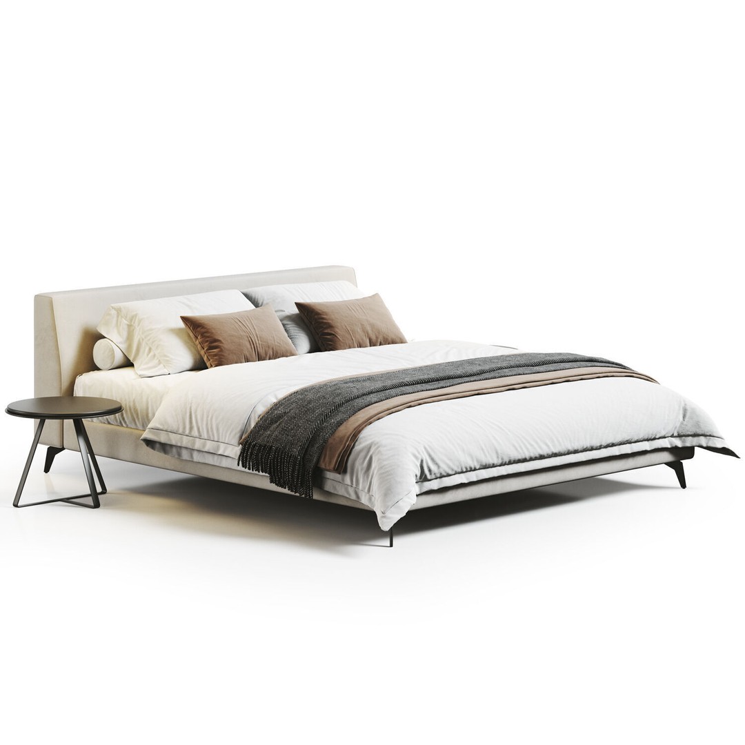 Bed Collection 3D Model – Modern Bedroom Furniture Set, FBX & OBJ - View 21