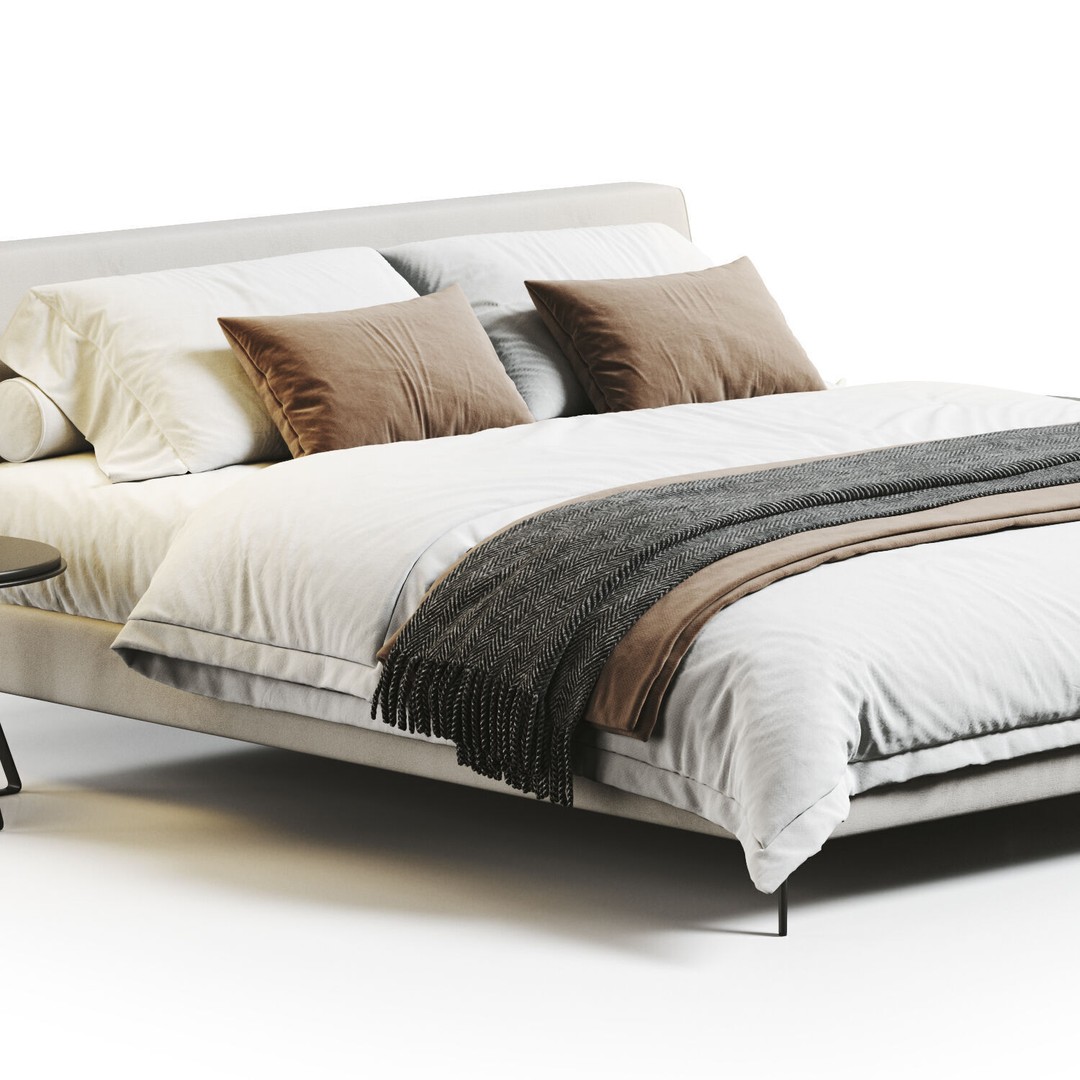 Bed Collection 3D Model – Modern Bedroom Furniture Set, FBX & OBJ - View 22