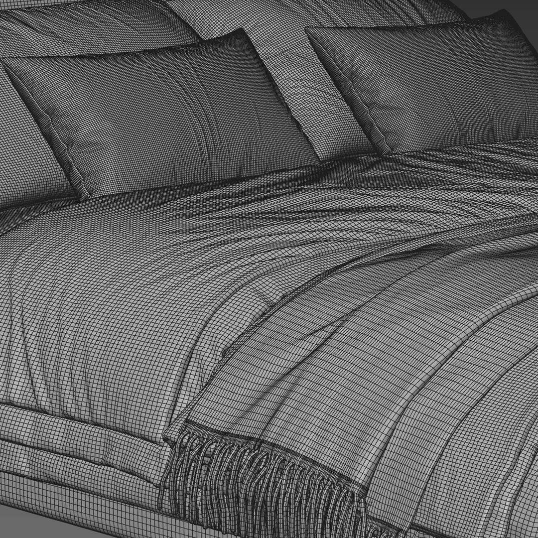 Bed Collection 3D Model – Modern Bedroom Furniture Set, FBX & OBJ - View 23