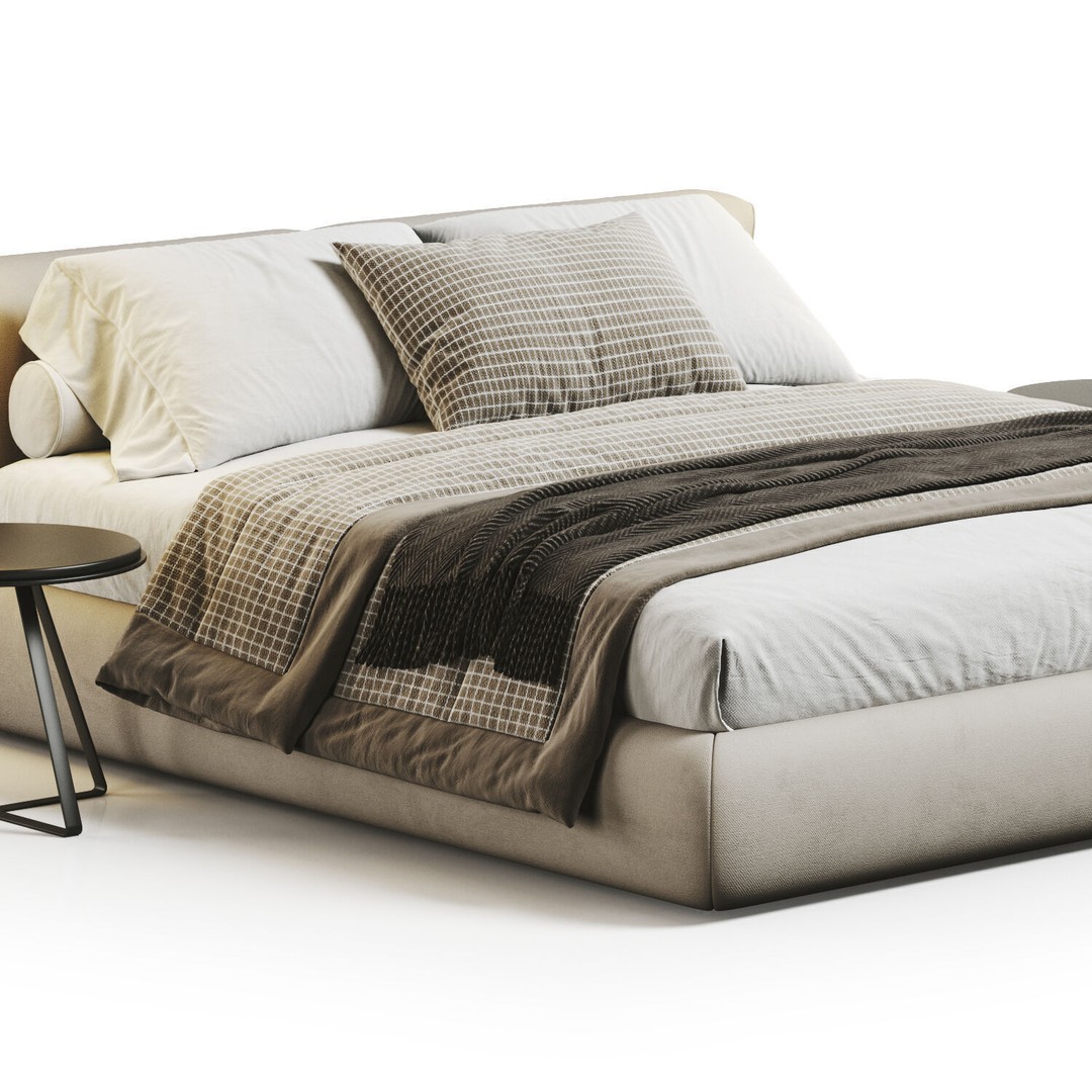 Bed Collection 3D Model – Modern Bedroom Furniture Set, FBX & OBJ - View 24