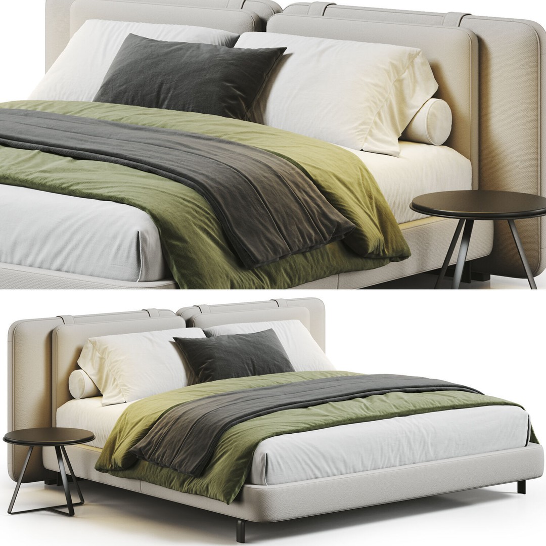 Bed Collection 3D Model – Modern Bedroom Furniture Set, FBX & OBJ - View 25