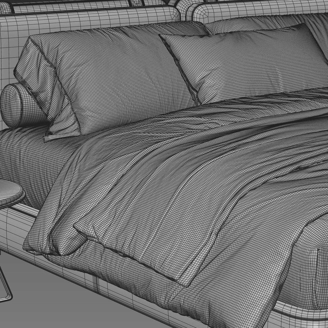 Bed Collection 3D Model – Modern Bedroom Furniture Set, FBX & OBJ - View 28