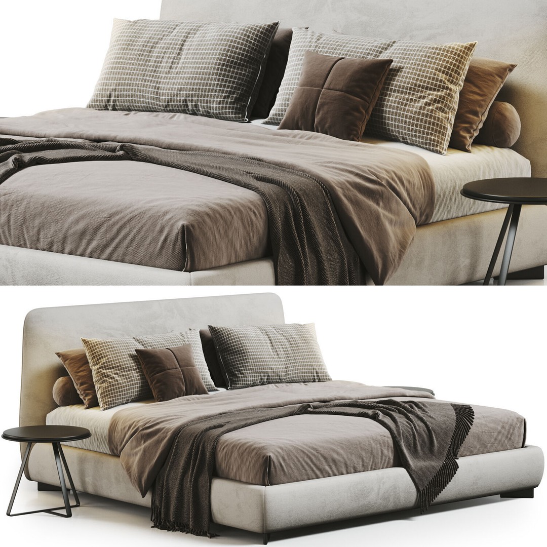 Bed Collection 3D Model – Modern Bedroom Furniture Set, FBX & OBJ - View 29
