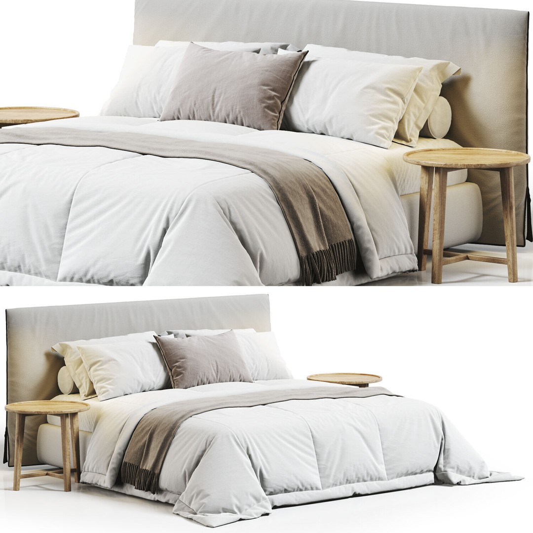 Bed Collection 3D Model – Modern Bedroom Furniture Set, FBX & OBJ - View 33