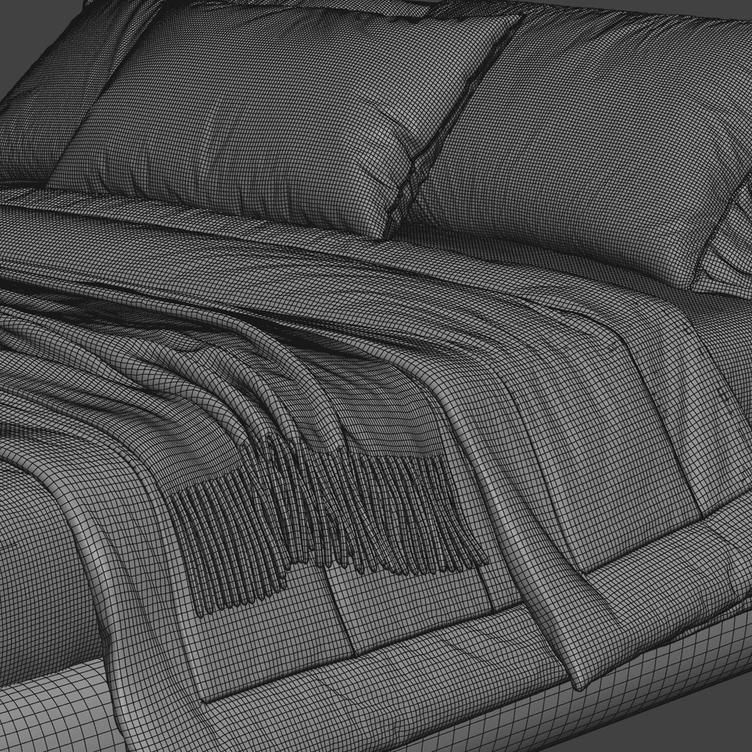 Bed Collection 3D Model – Modern Bedroom Furniture Set, FBX & OBJ - View 34