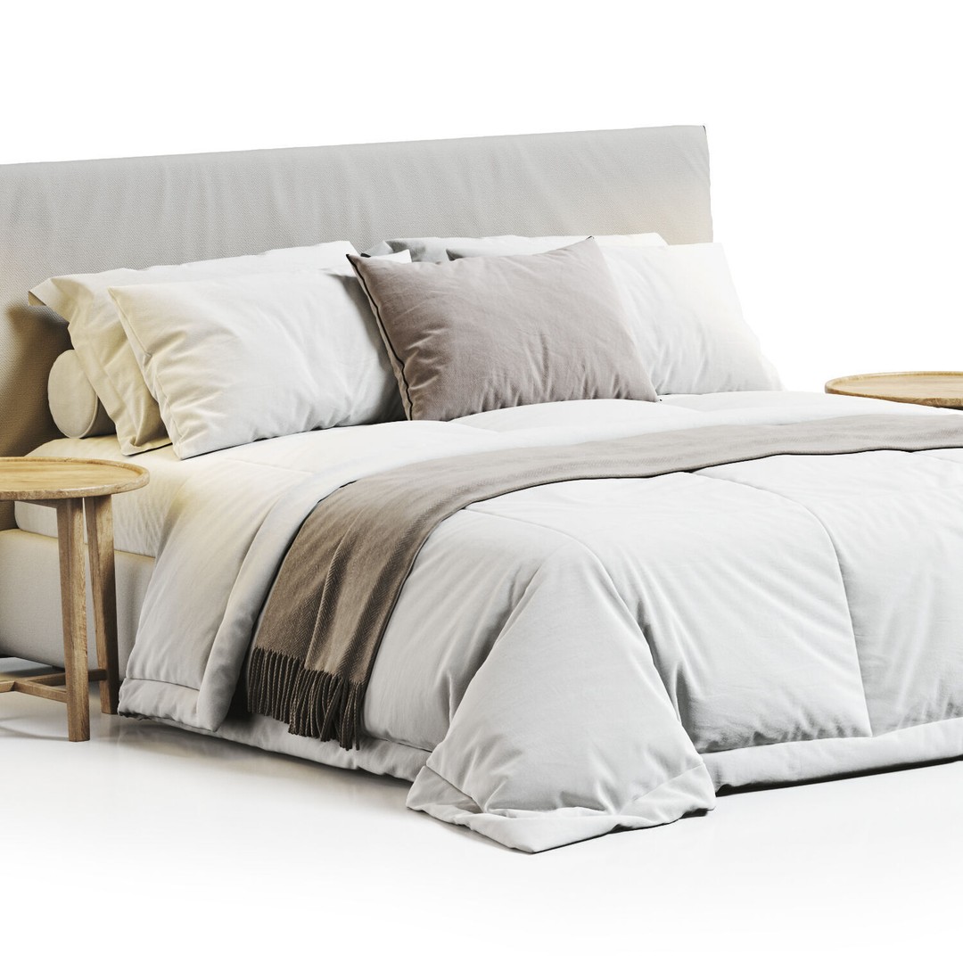 Bed Collection 3D Model – Modern Bedroom Furniture Set, FBX & OBJ - View 35