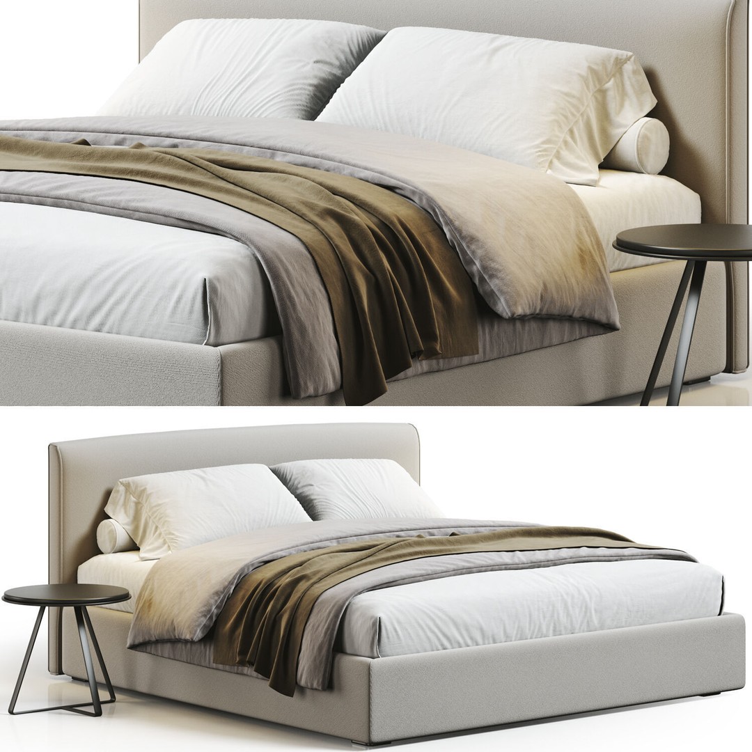 Bed Collection 3D Model – Modern Bedroom Furniture Set, FBX & OBJ - View 37