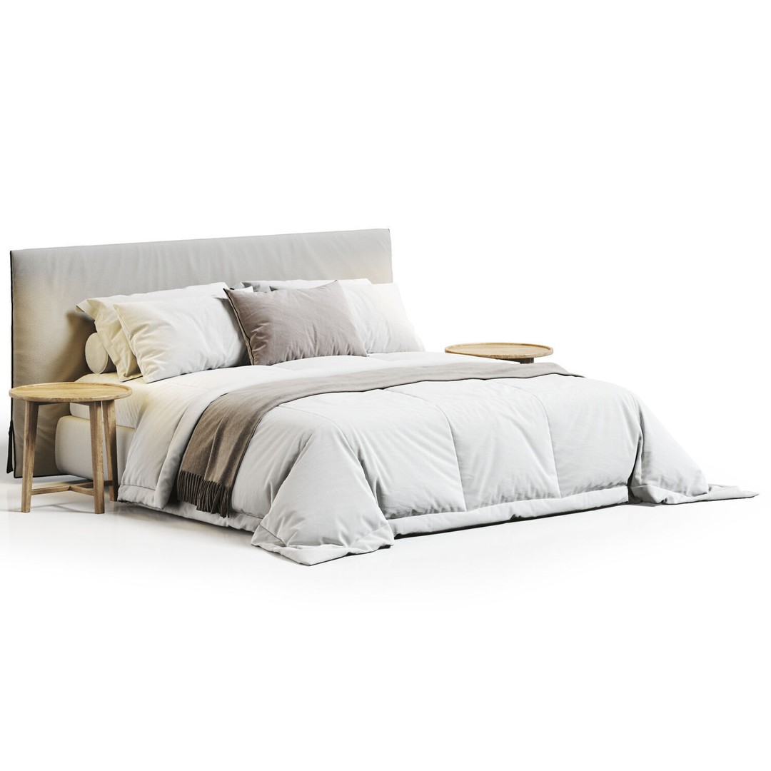 Bed Collection 3D Model – Modern Bedroom Furniture Set, FBX & OBJ - View 39