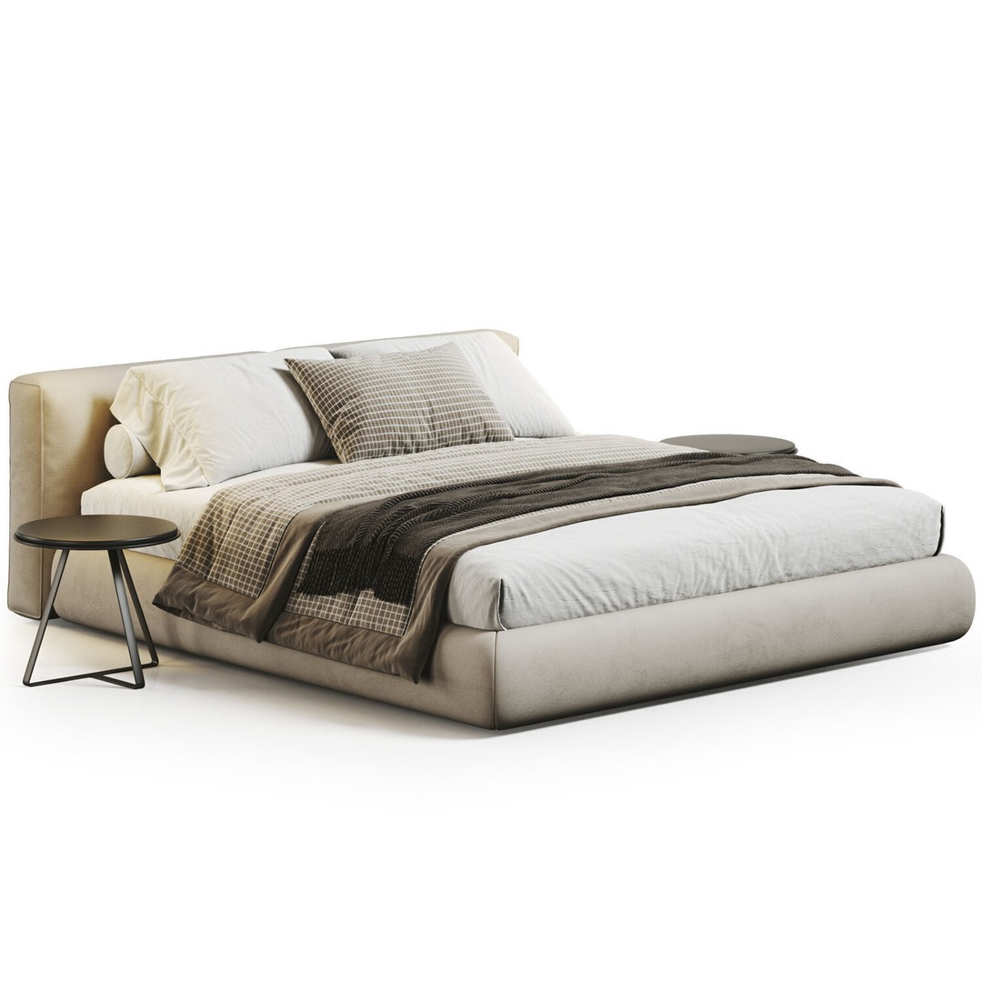 Bed Collection 3D Model – Modern Bedroom Furniture Set, FBX & OBJ - View 4