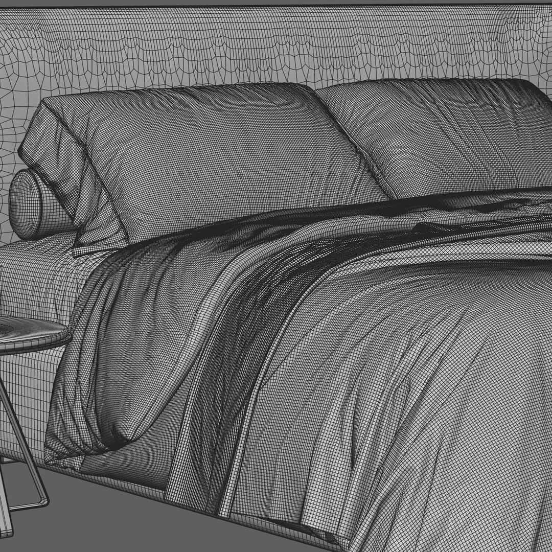 Bed Collection 3D Model – Modern Bedroom Furniture Set, FBX & OBJ - View 7