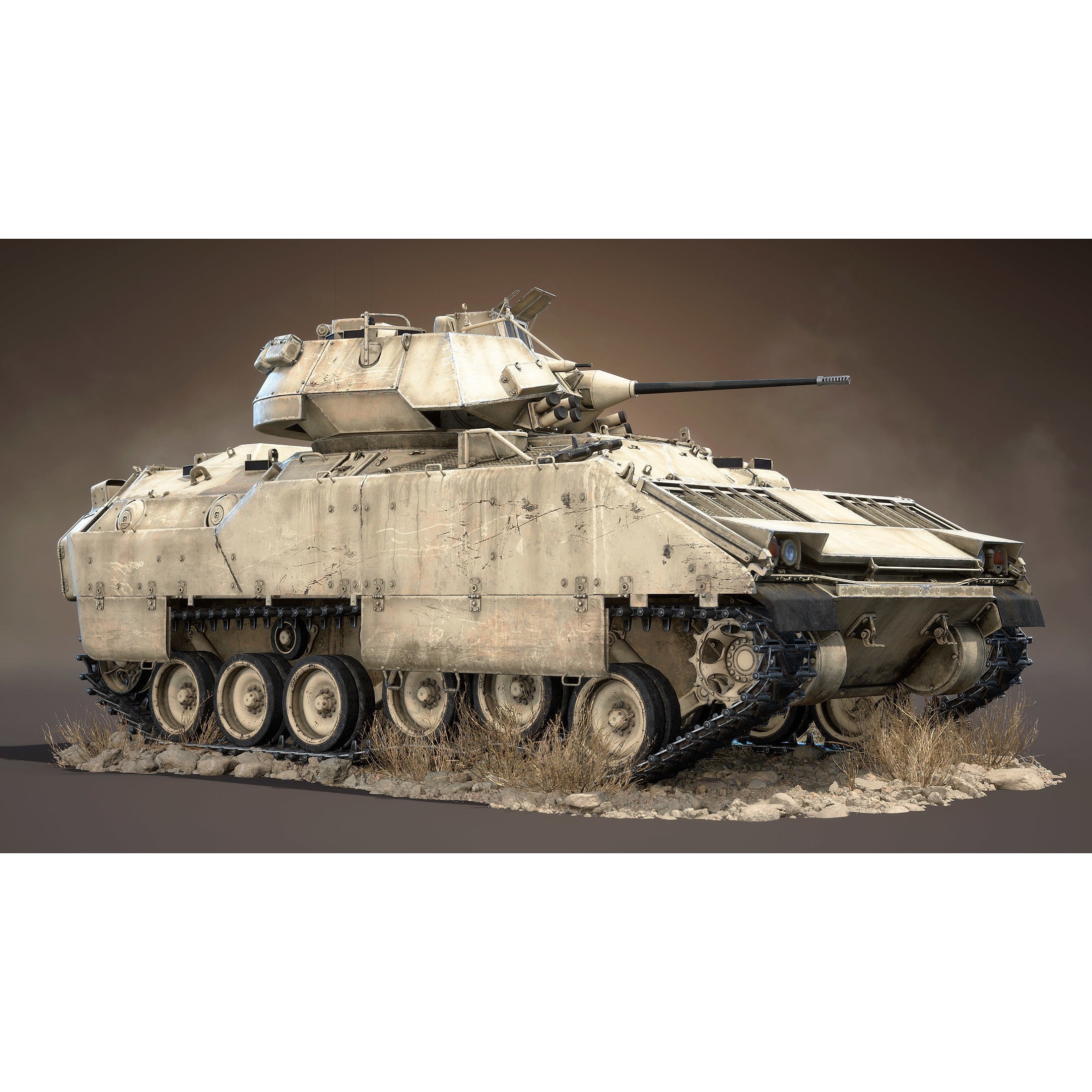 M2 Bradley - Low-Poly Game-Ready 3D Model - View 12