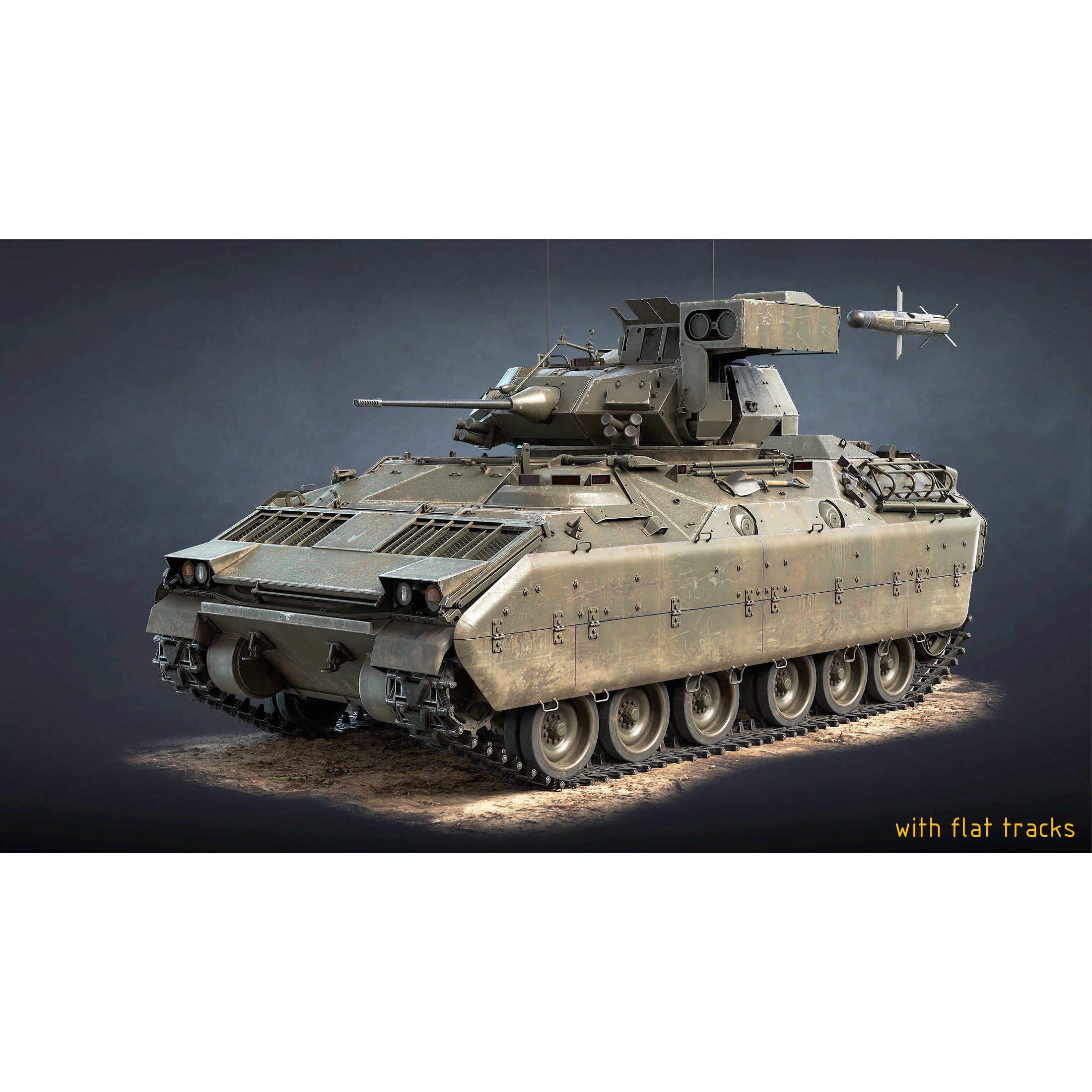 M2 Bradley - Low-Poly Game-Ready 3D Model - View 14