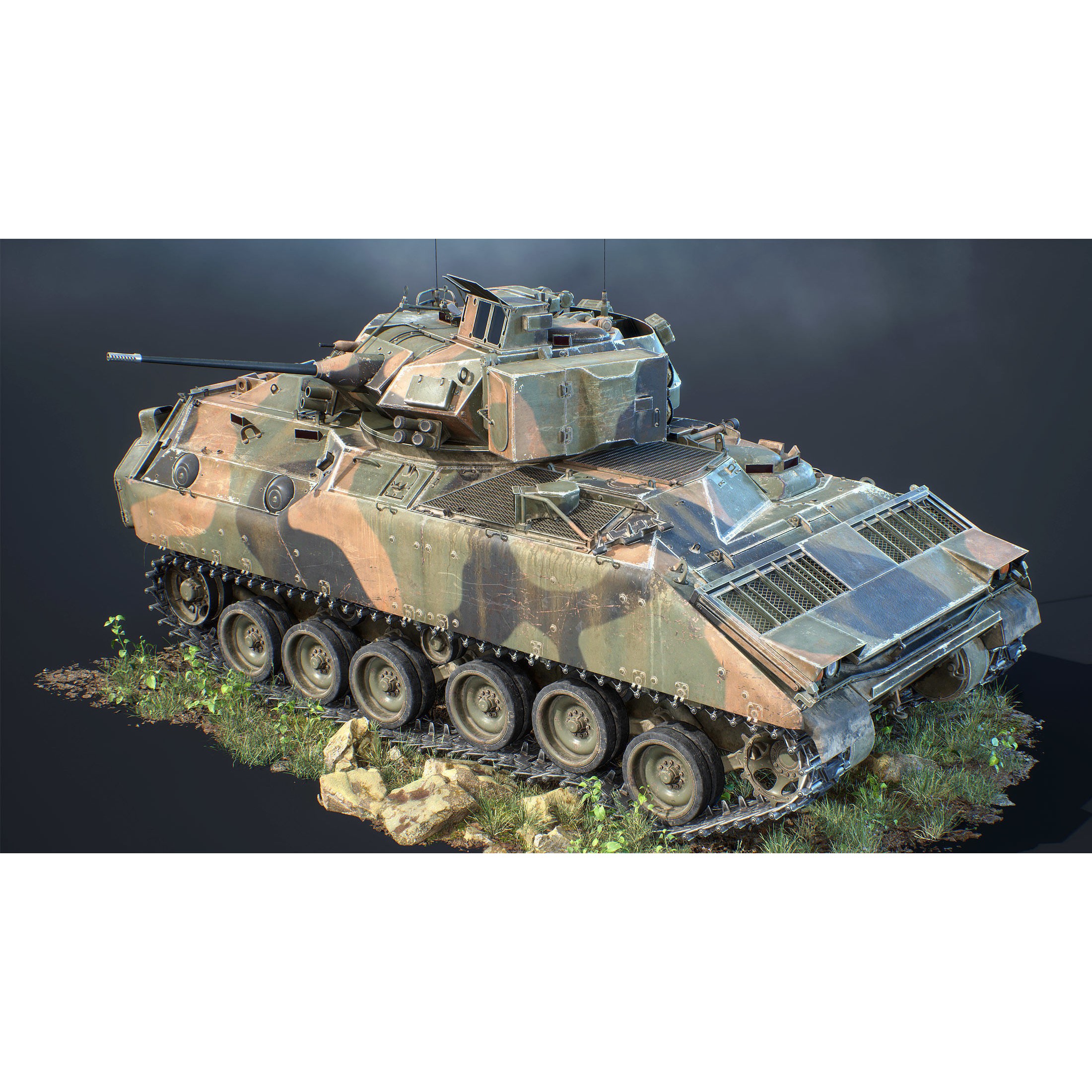 M2 Bradley - Low-Poly Game-Ready 3D Model - View 8