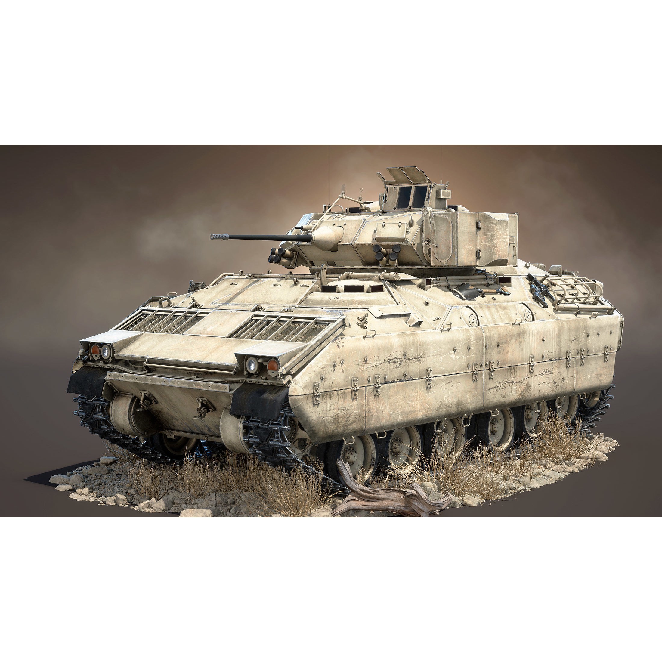 M2 Bradley - Low-Poly Game-Ready 3D Model - View 9