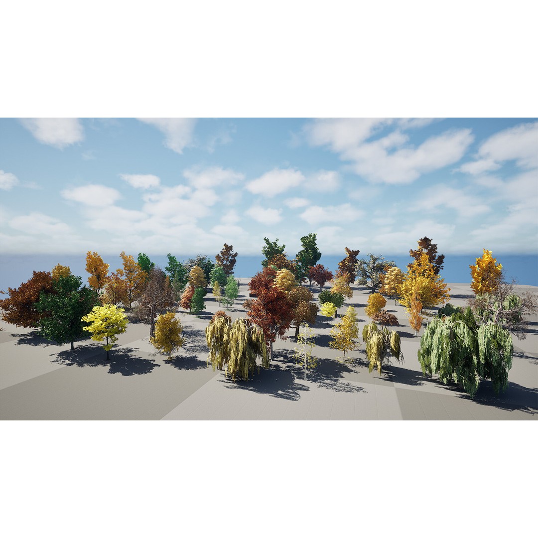 Fall Trees 3D Model – Low Poly Collection for Games & Archviz - View 5