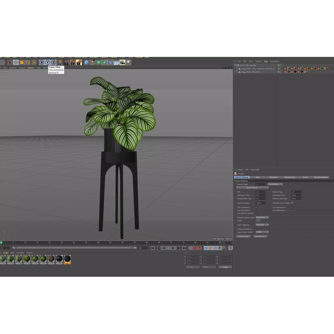 Plant 1302 3D Model – High-Quality Pot Plant for Archviz and Landscaping
