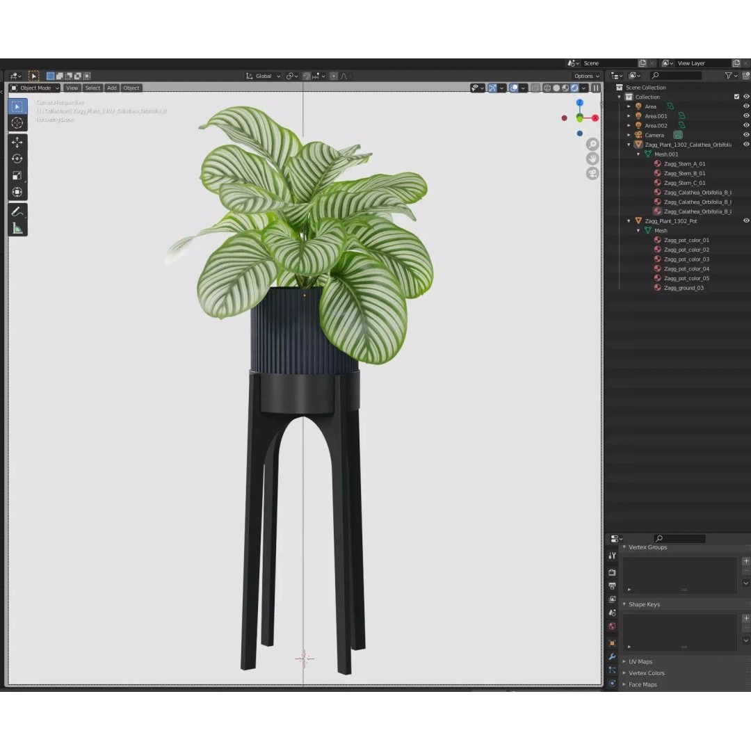 Plant 1302 3D Model – High-Quality Pot Plant for Archviz and Landscaping - View 8