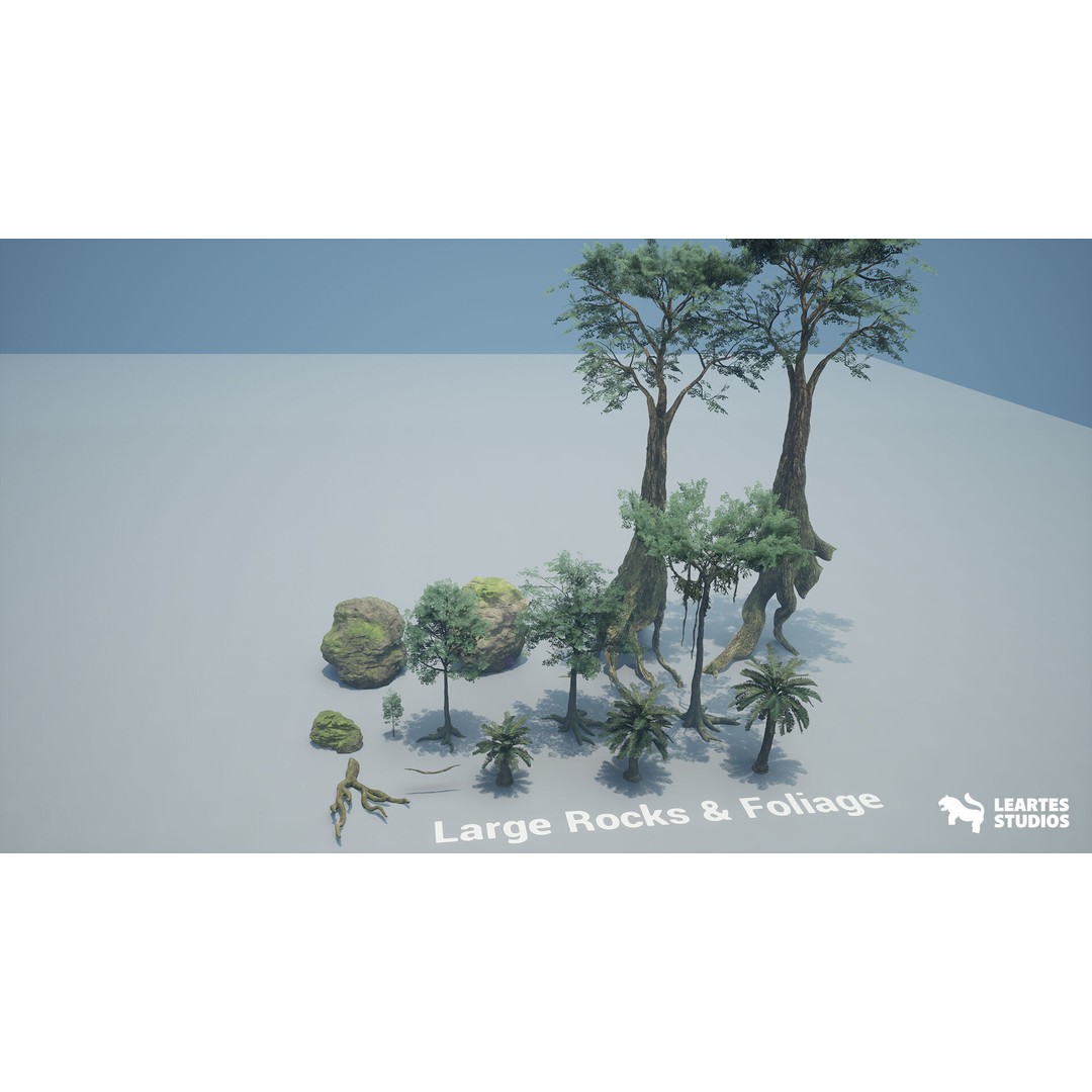 Jungle Ruins 3D Model – Low Poly Ancient Environment, Game Ready