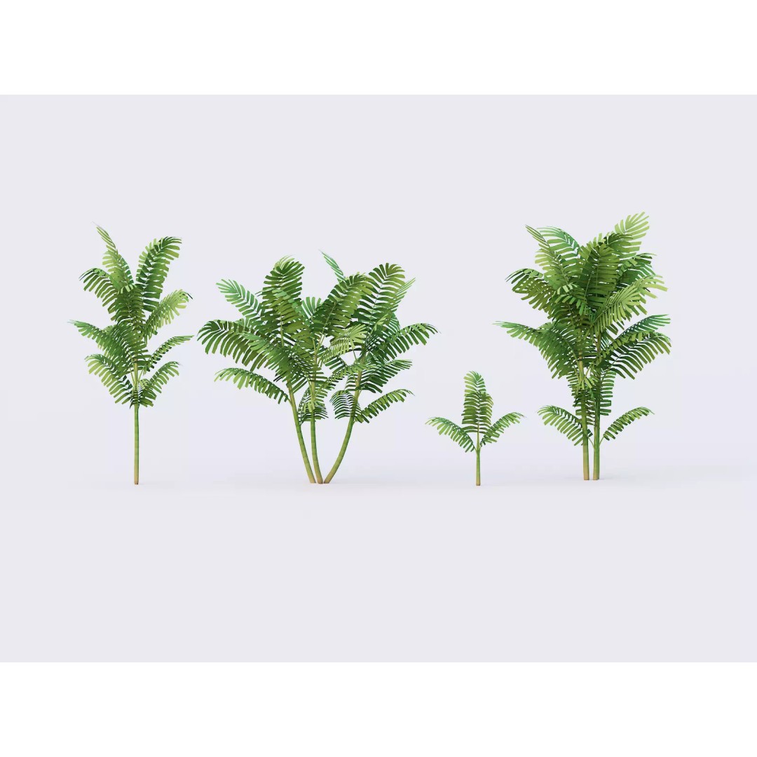 Macarthurs Palm 3D Model – Low Poly Stylized Tree, Game Ready FBX - View 2