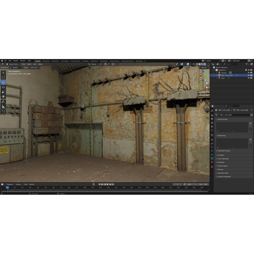 Abandoned Electrical Switchboard Room 3D Model – High Poly Scanned Asset, FBX & OBJ