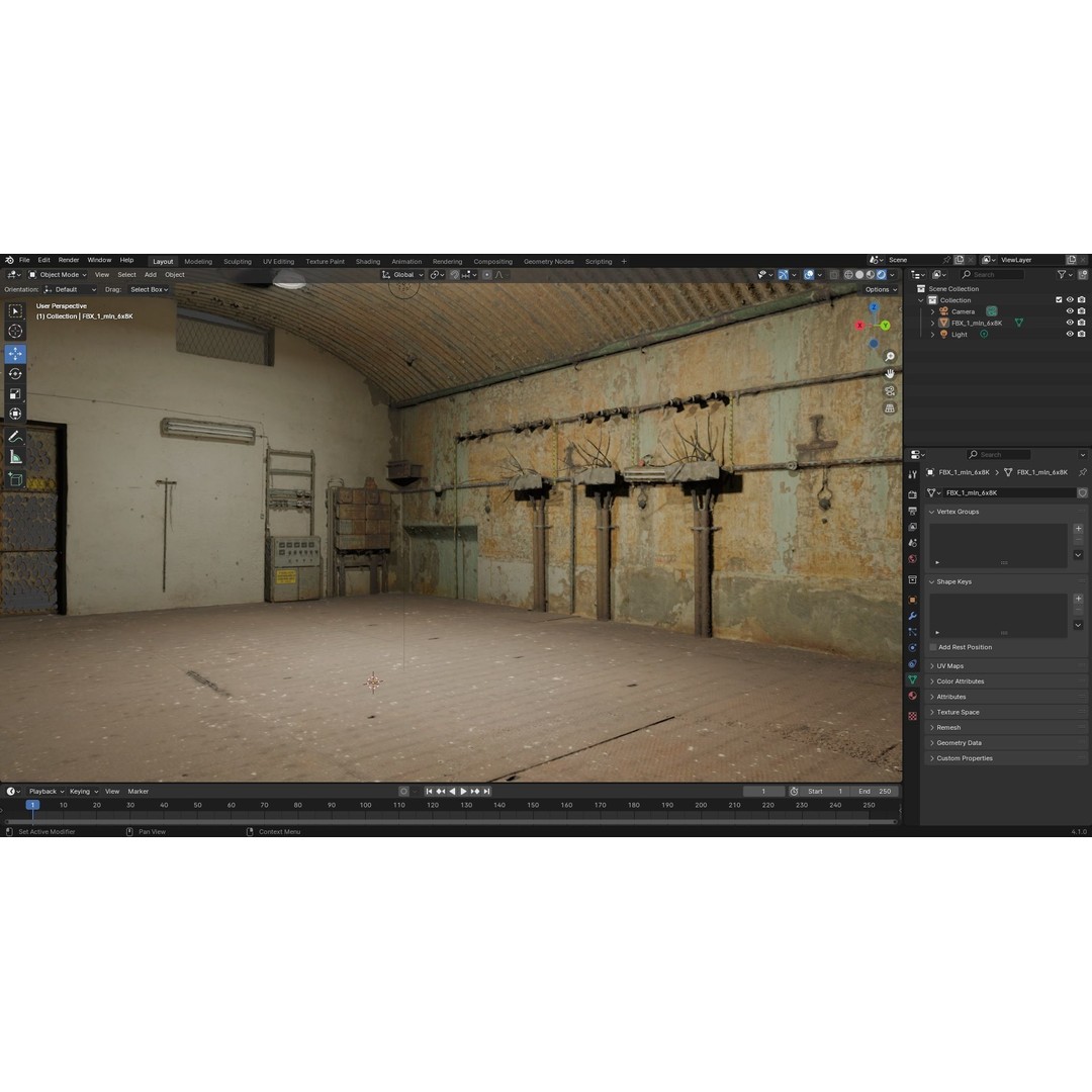 Abandoned Electrical Switchboard Room 3D Model – High Poly Scanned Asset, FBX & OBJ - View 10