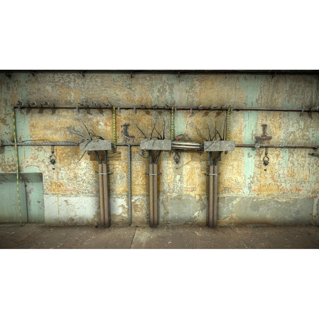 Abandoned Electrical Switchboard Room 3D Model – High Poly Scanned Asset, FBX & OBJ - View 7