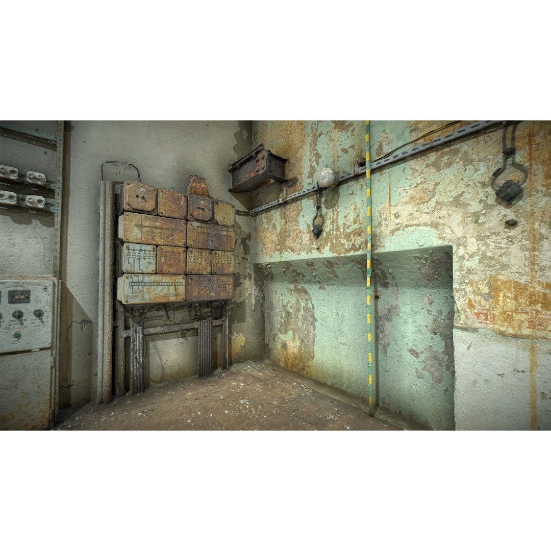 Abandoned Electrical Switchboard Room 3D Model – High Poly Scanned Asset, FBX & OBJ - View 8