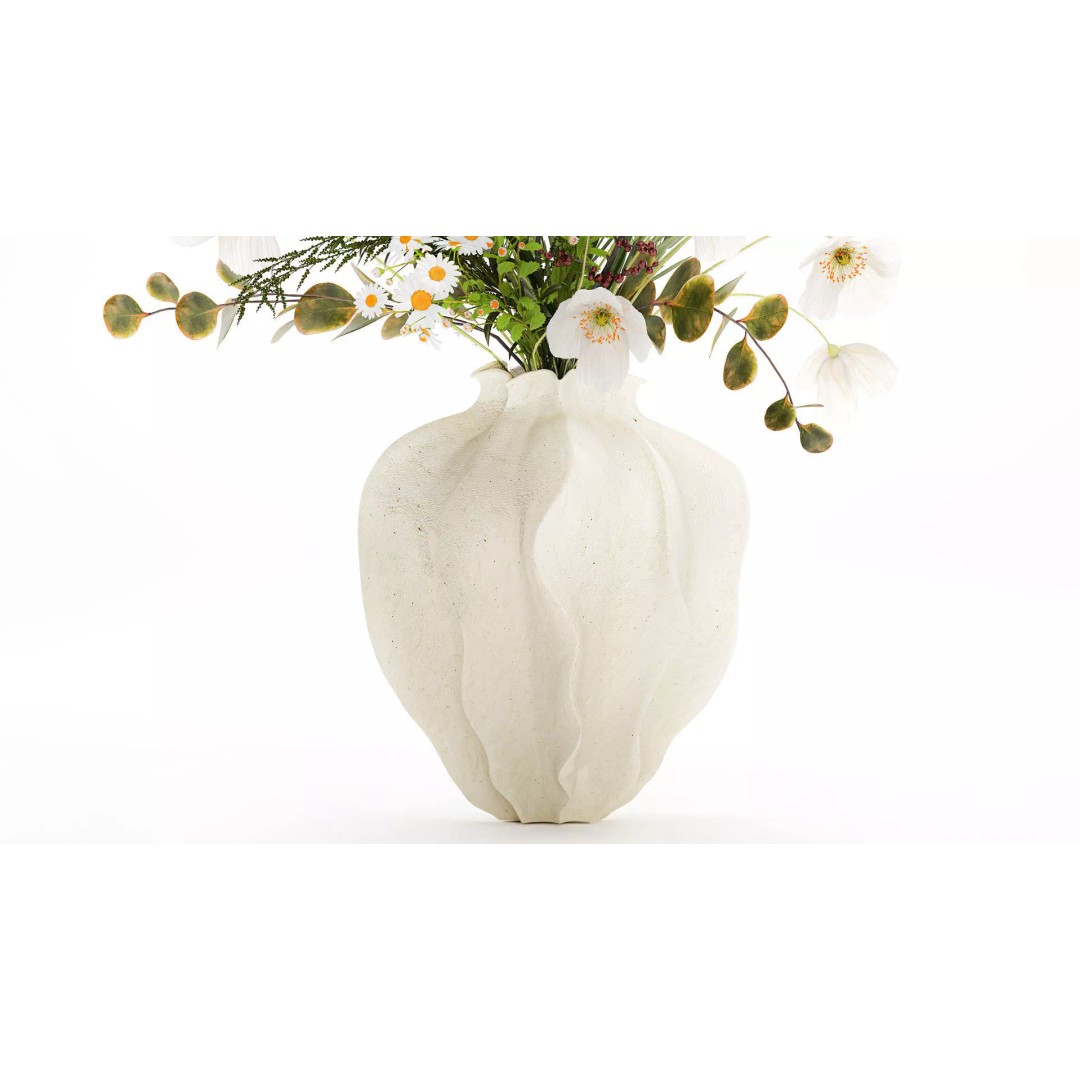 Wildflower Bouquet 3D Model – Modern Ceramic Vase, Game Ready - View 6