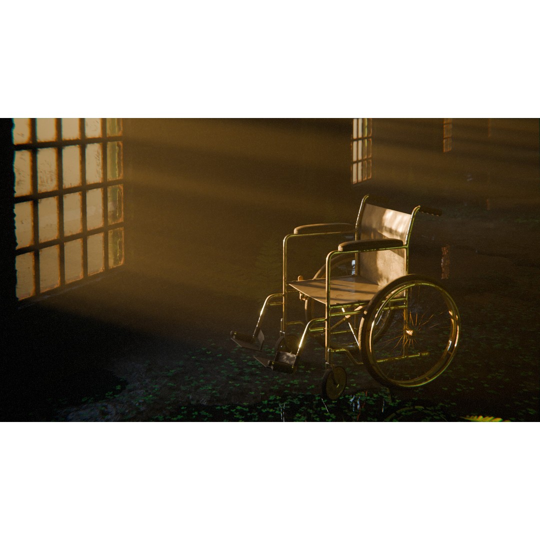 Old Hospital Corridor 3D Model – High Poly Medical Scene, Blender, FBX, OBJ - View 5