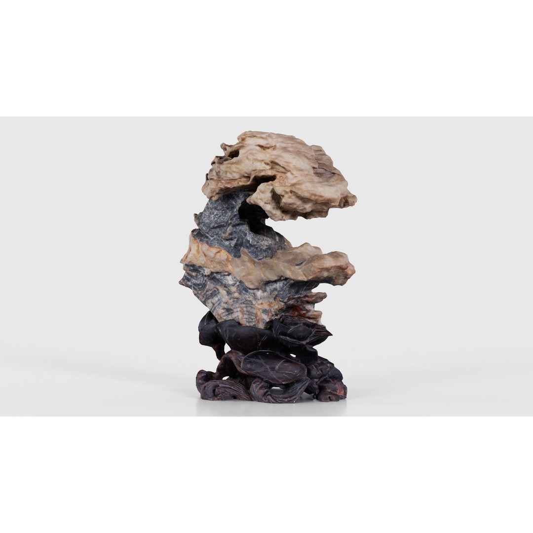 Suiseki Rock 09 3D Model – Low Poly Statue with PBR Textures, FBX